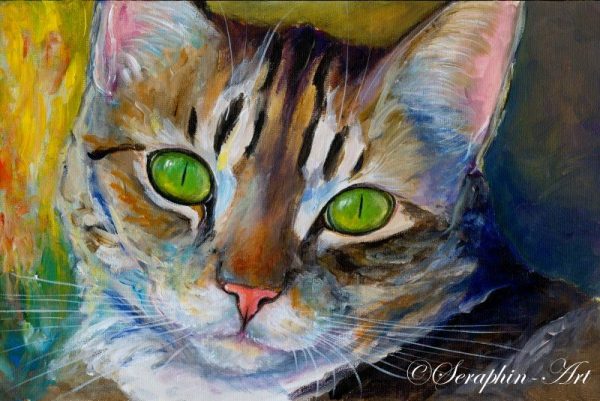 Tabby Katze Acryl Gem lde Seraphin Art